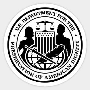 U.S. Department for Preservation of American Dignity Logo (Black) Sticker